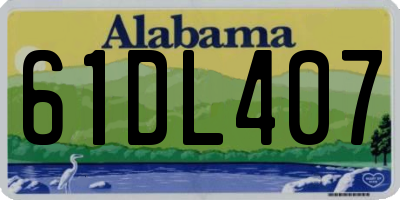AL license plate 61DL407