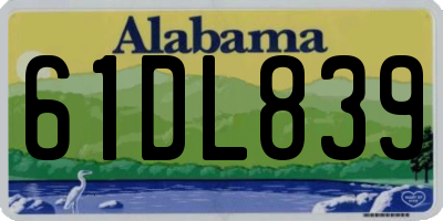 AL license plate 61DL839