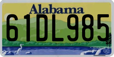 AL license plate 61DL985