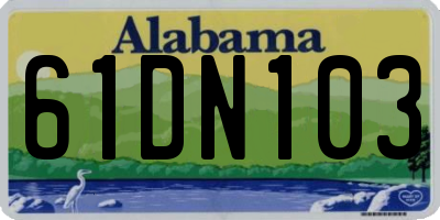 AL license plate 61DN103