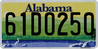 AL license plate 61DO250