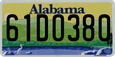AL license plate 61DO380