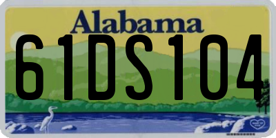 AL license plate 61DS104