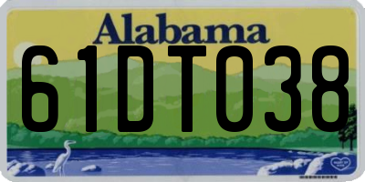 AL license plate 61DT038