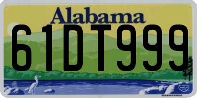 AL license plate 61DT999