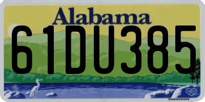 AL license plate 61DU385
