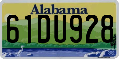 AL license plate 61DU928