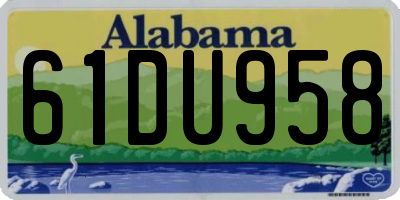 AL license plate 61DU958