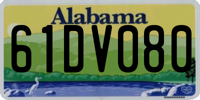 AL license plate 61DV080