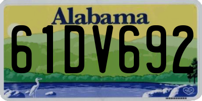 AL license plate 61DV692