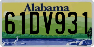 AL license plate 61DV931