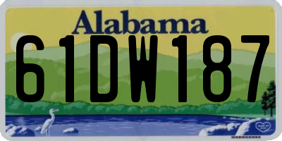 AL license plate 61DW187