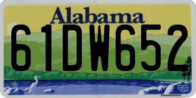 AL license plate 61DW652