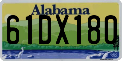 AL license plate 61DX180