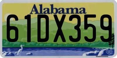 AL license plate 61DX359