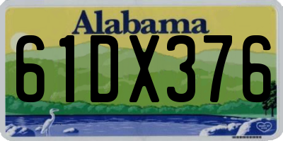 AL license plate 61DX376