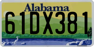 AL license plate 61DX381