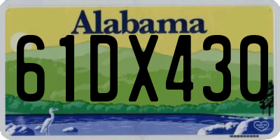 AL license plate 61DX430