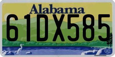 AL license plate 61DX585