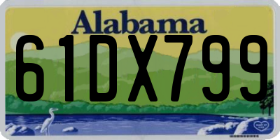 AL license plate 61DX799