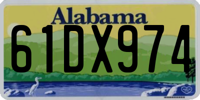 AL license plate 61DX974