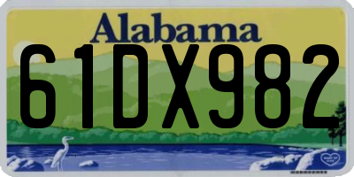 AL license plate 61DX982