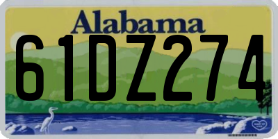 AL license plate 61DZ274