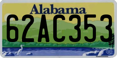 AL license plate 62AC353