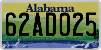 AL license plate 62AD025