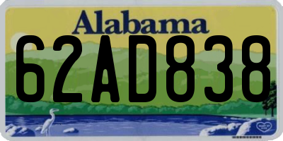 AL license plate 62AD838