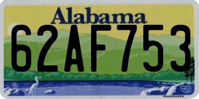 AL license plate 62AF753