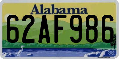 AL license plate 62AF986