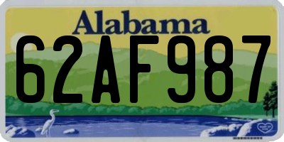 AL license plate 62AF987