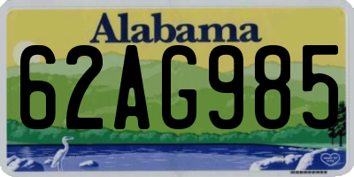 AL license plate 62AG985