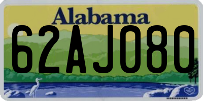 AL license plate 62AJ080