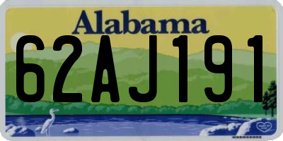 AL license plate 62AJ191