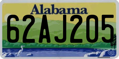AL license plate 62AJ205