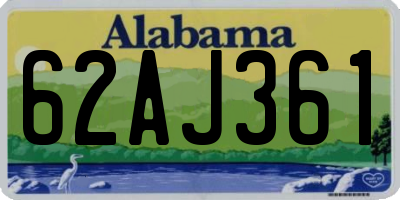 AL license plate 62AJ361