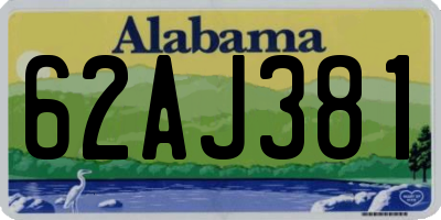 AL license plate 62AJ381