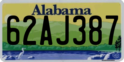 AL license plate 62AJ387