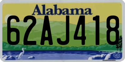 AL license plate 62AJ418