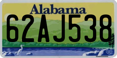 AL license plate 62AJ538