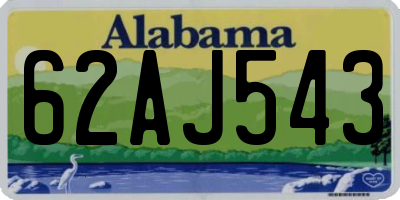 AL license plate 62AJ543