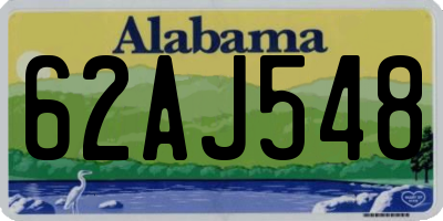 AL license plate 62AJ548
