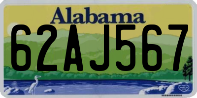AL license plate 62AJ567