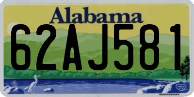 AL license plate 62AJ581