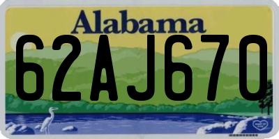 AL license plate 62AJ670