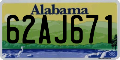AL license plate 62AJ671