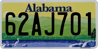 AL license plate 62AJ701