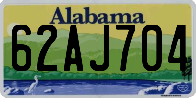 AL license plate 62AJ704